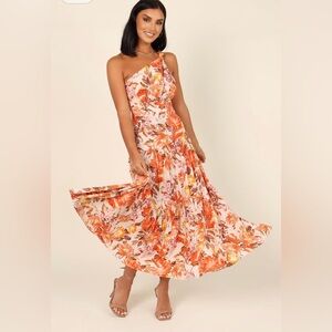 NWT Petal & Pup Stunning Oranges and Creams Floral Dress SIZE 6 Maxi Length